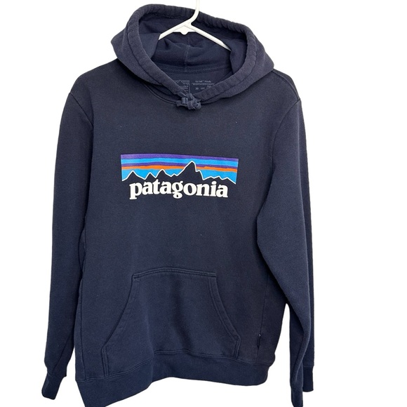 Patagonia SMALL+XL Navy P-6 Logo Uprisal Hoodie Worn/Vintage Look Recycled - Picture 8 of 13